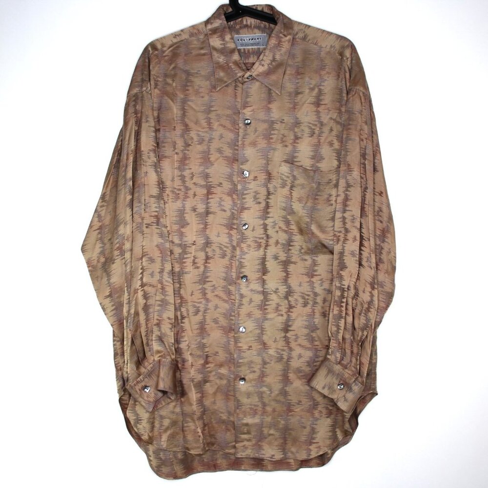 Equipment Mens Medium Geometric Patterned Button Up Shirt NEW RARE C1151